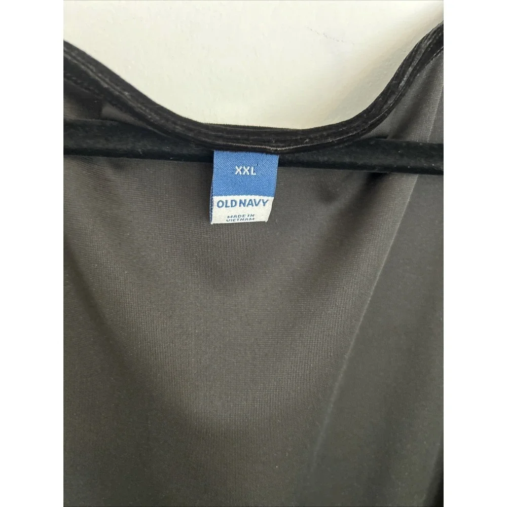 Old Navy Fit & Flare Velvet Mini Dress Size XXL‎ Black Square Neck Long Sleeve